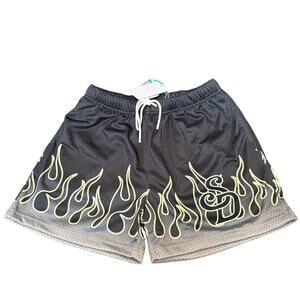 SNOWDAY SHORTS MENS GRAPHIC STREETWEAR GYM DOUBLE MESH BASKETBALL SHORT SIZE L